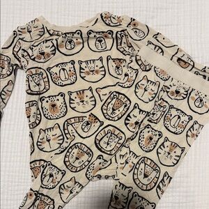 Little Sleepies Beige and Brown Animal Print Footie